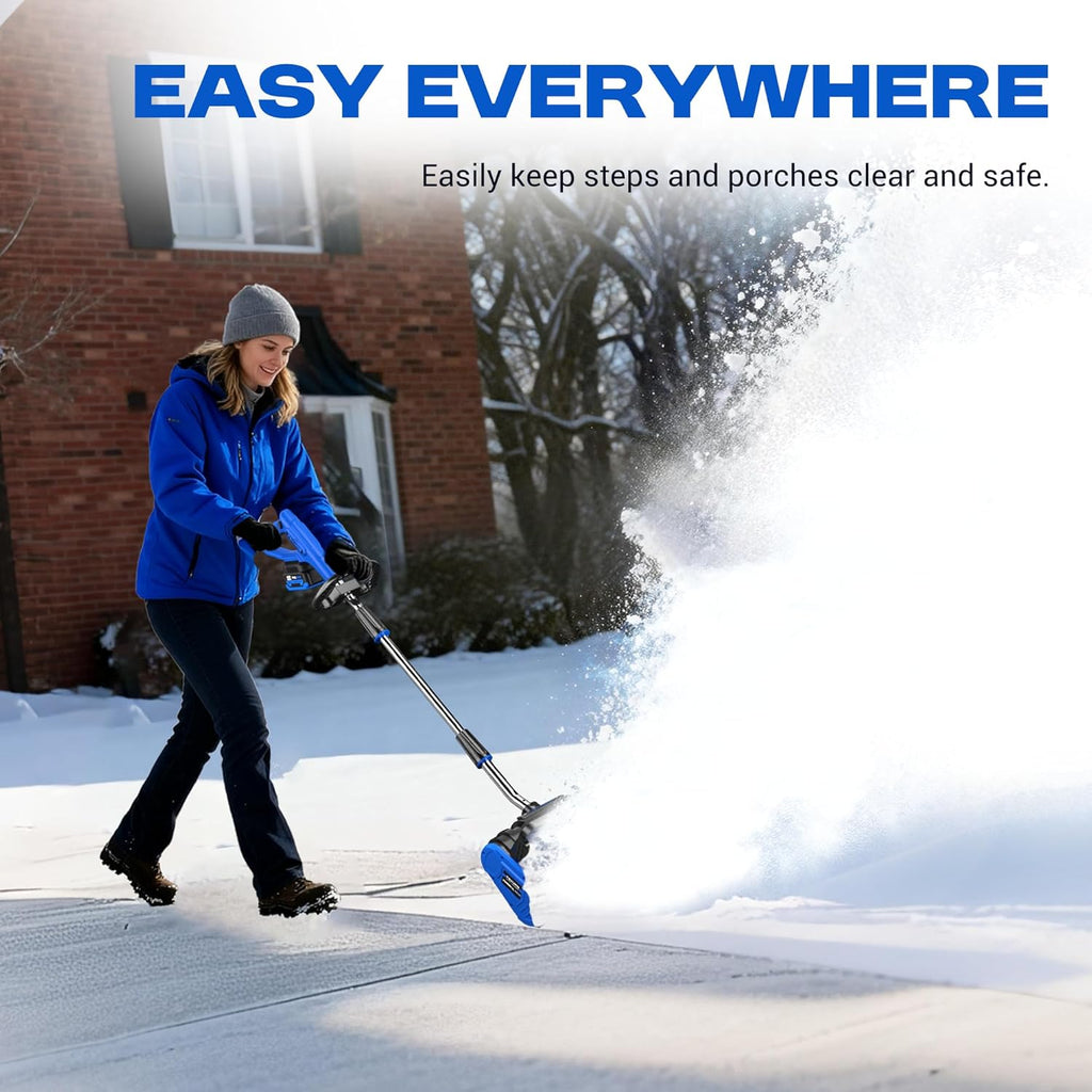 2 * 40V Electric Cordless Snow Shovel  13 Inch Brushless Electric Snow Blower with 2×4.0Ah Batteries & Fast Charger  13" Width  6" Depth  25FT Throw Distance Snow Shovel for Driveway  Patio