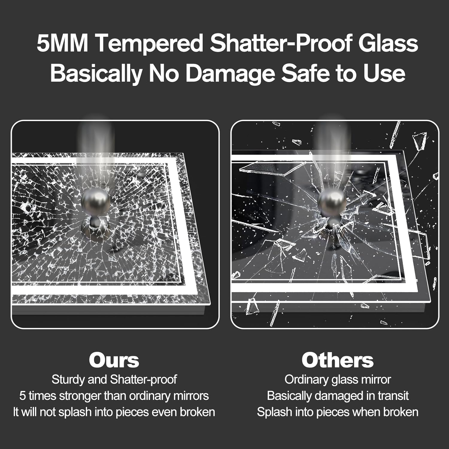 OKPAL 72x36 Lighted Bathroom Mirror, Anti-Fog LED Bathroom Mirror, Bathroom Mirror with Lights, Dimmable Lighted Vanity Mirror, Shatterproof, ETL Listed, Horizontal/Vertical
