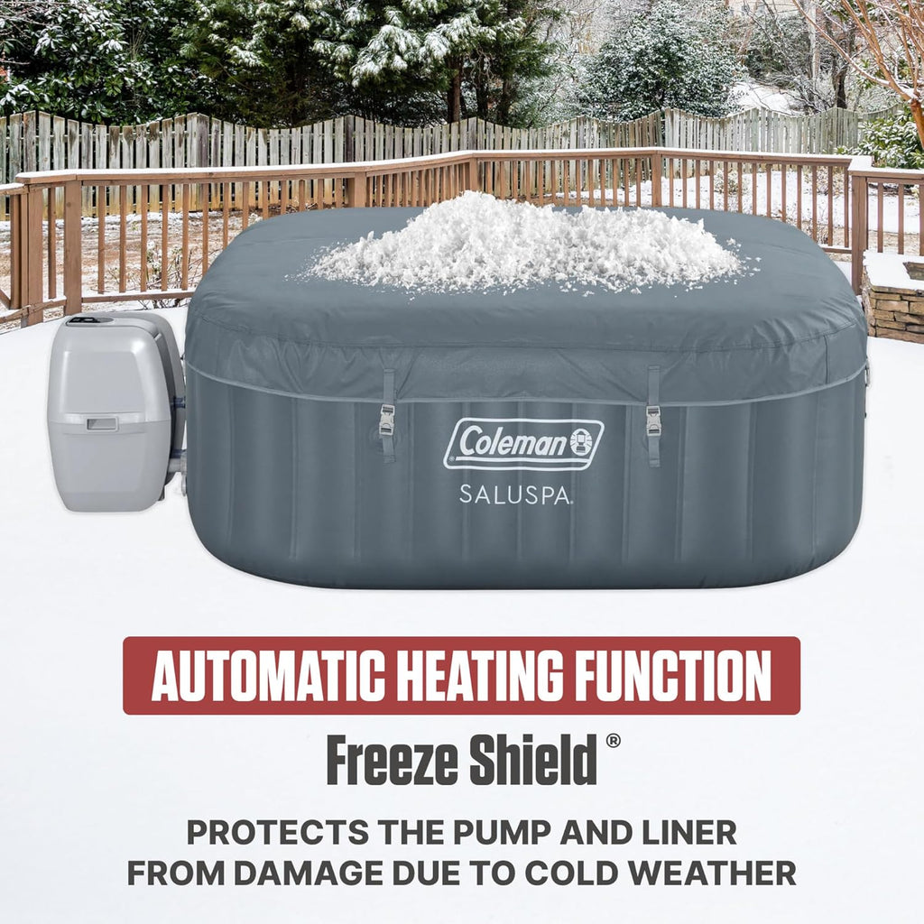 Coleman Hawaii 4 to 6 Person Inflatable Hot Tub  Square Energy-Efficient Portable Outdoor Spa with 140 AirJets  71" x 28"