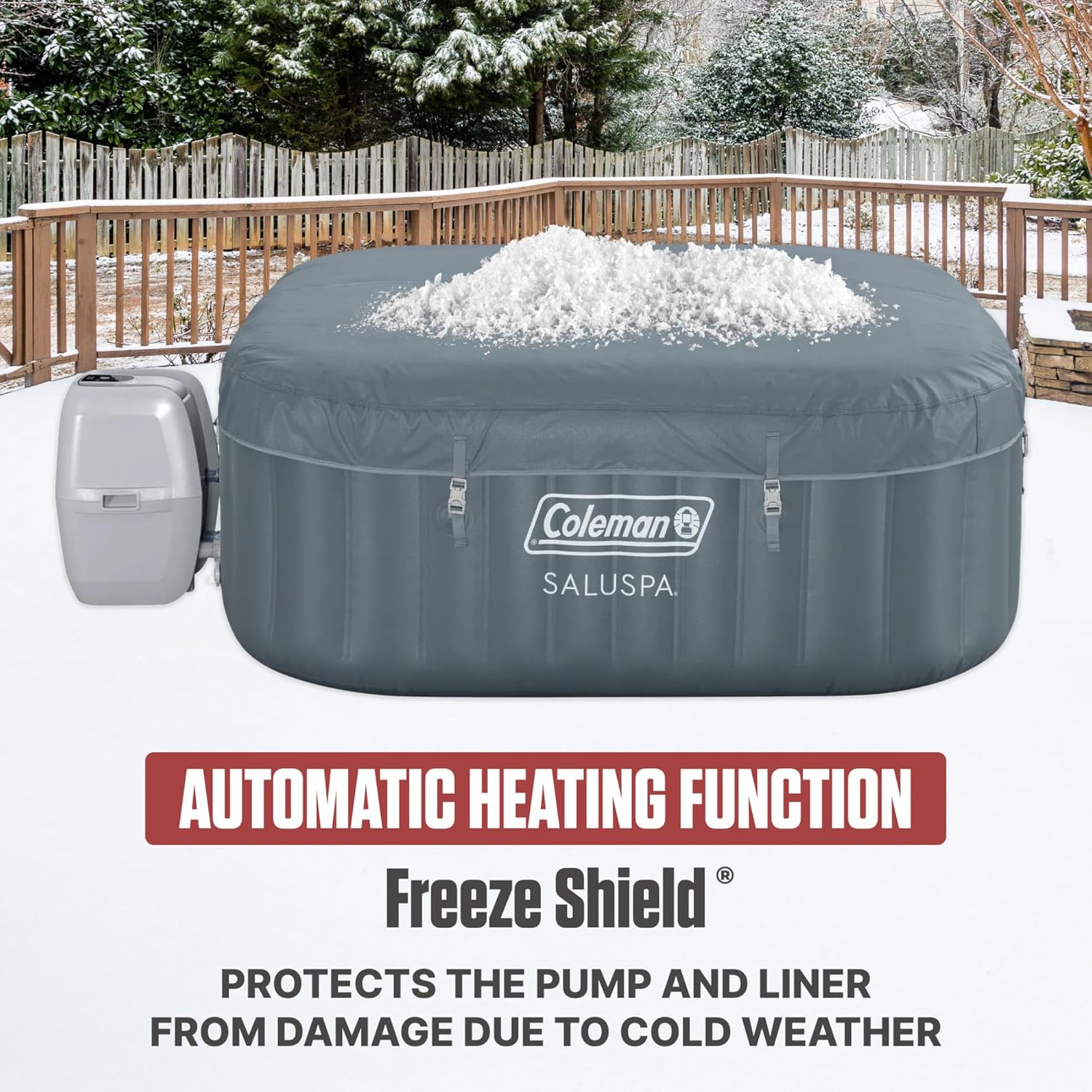 Coleman Hawaii 4 to 6 Person Inflatable Hot Tub  Square Energy-Efficient Portable Outdoor Spa with 140 AirJets  71" x 28"