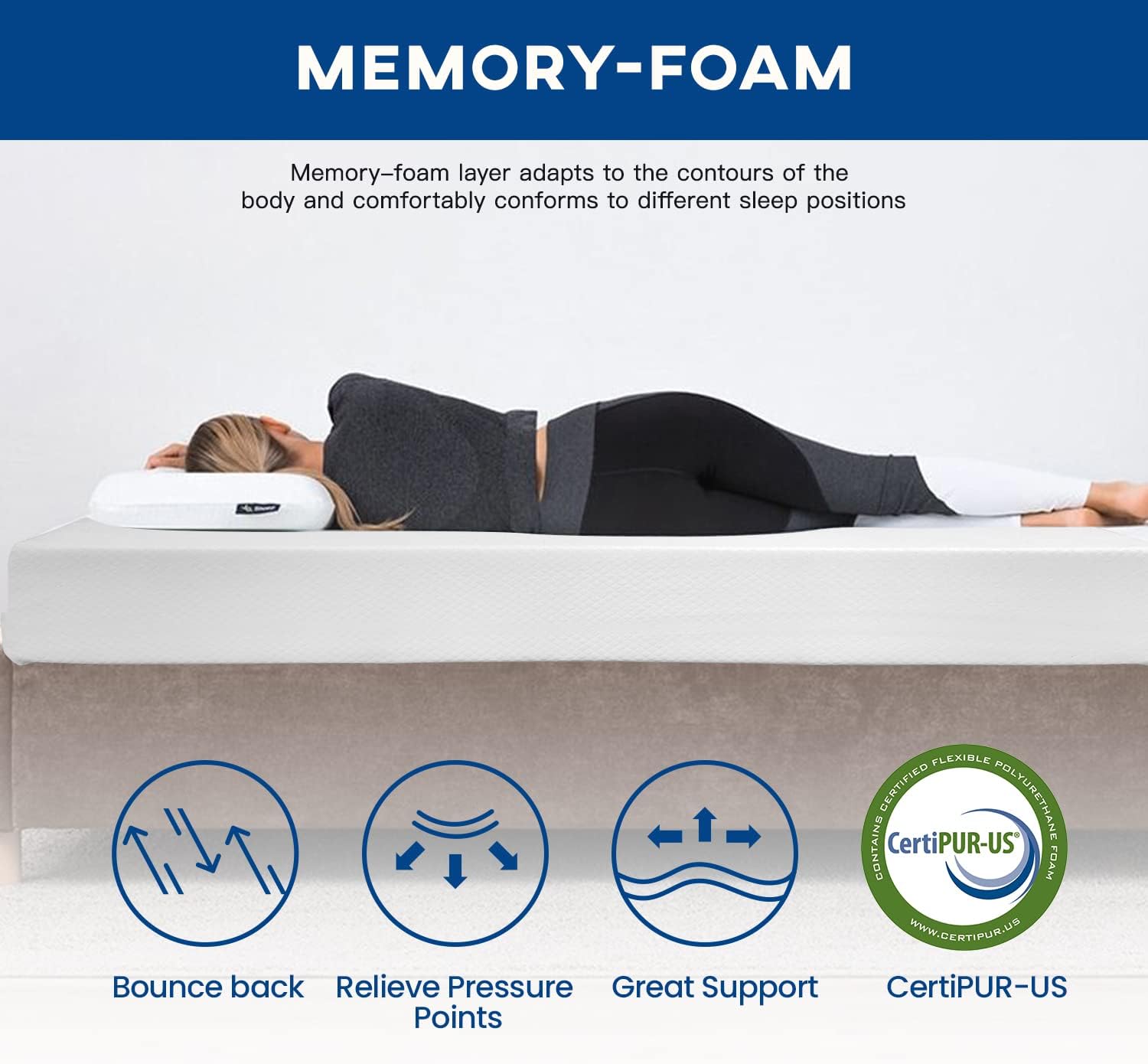 FDW | 10 Inch King Mattress | Medium Firm | Gel Memory Foam Mattress | White | Bed in a Box, CertiPUR-US Certified | Pressure Relief, Cooling Ventilated Foam | Washable Removable Cover