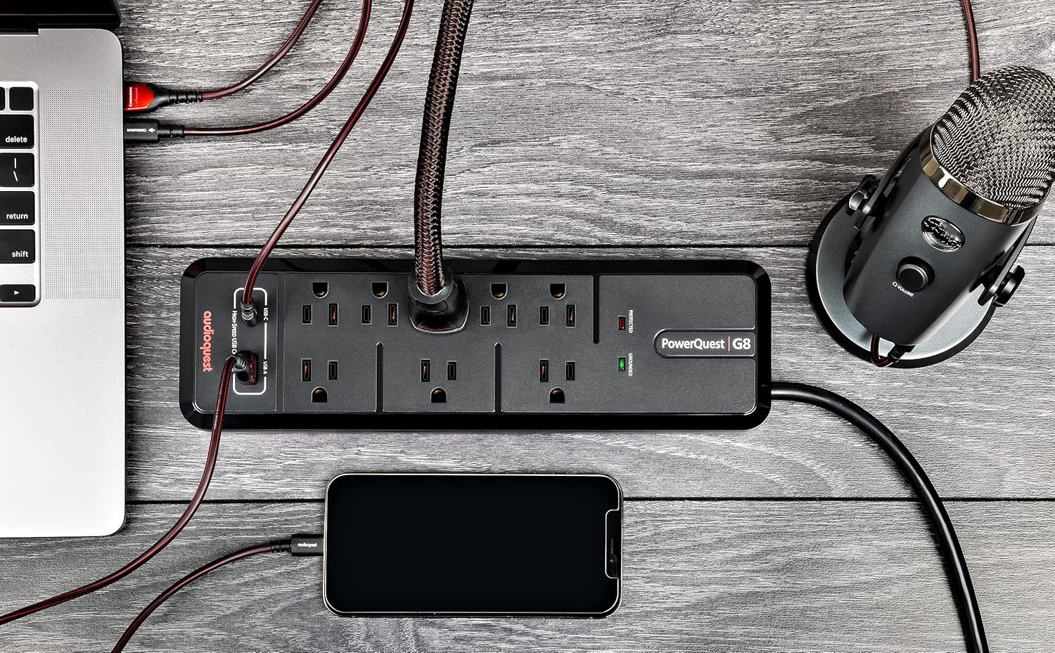 Samsung QN65S85FAFXZA 65 Inch OLED HDR 4K Smart TV with an AudioQuest G8 8-Outlet USB-A/USB-C AC Power Surge Protector (2025)