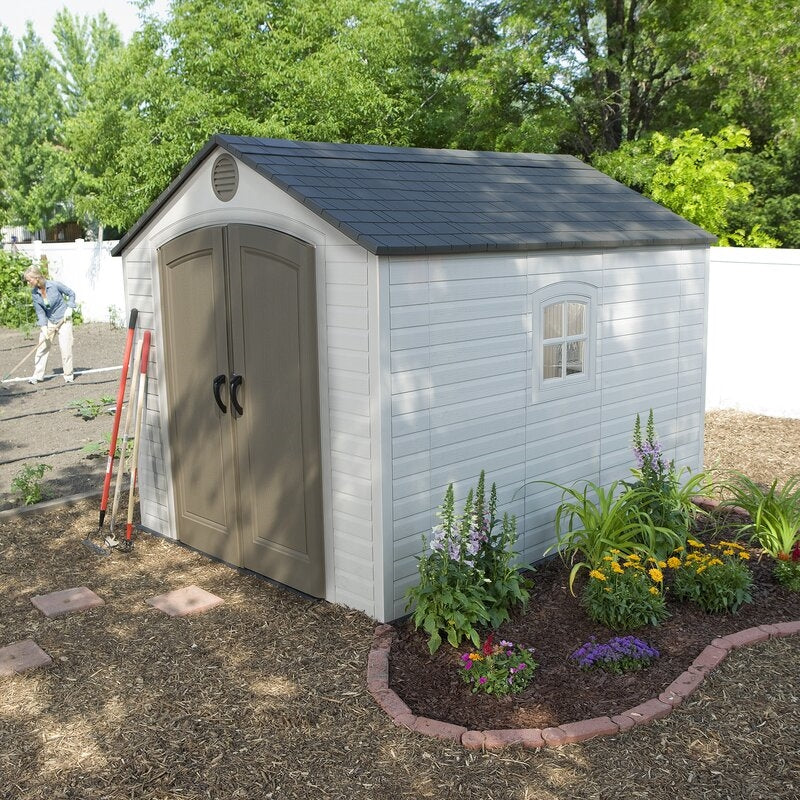 8 Ft. W x 10 Ft. D Plastic Traditional Storage Shed
