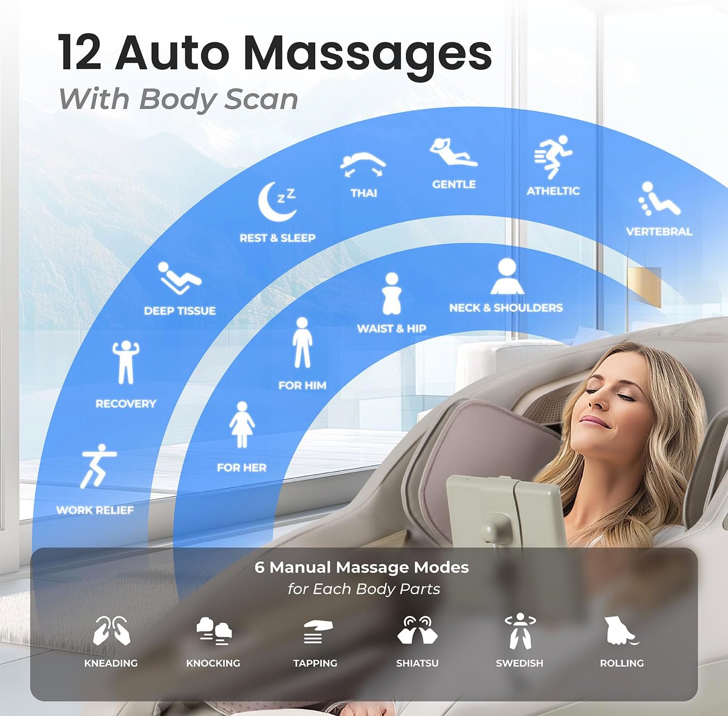 Titan 4D Endor l 4D Full Body Massage Chair l SL Track l 3 Stage Zero Gravity Reclining l Body Relief l Automatic Body Scanning l Specialized Massage Programs l Bluetooth Speakers (Taupe)