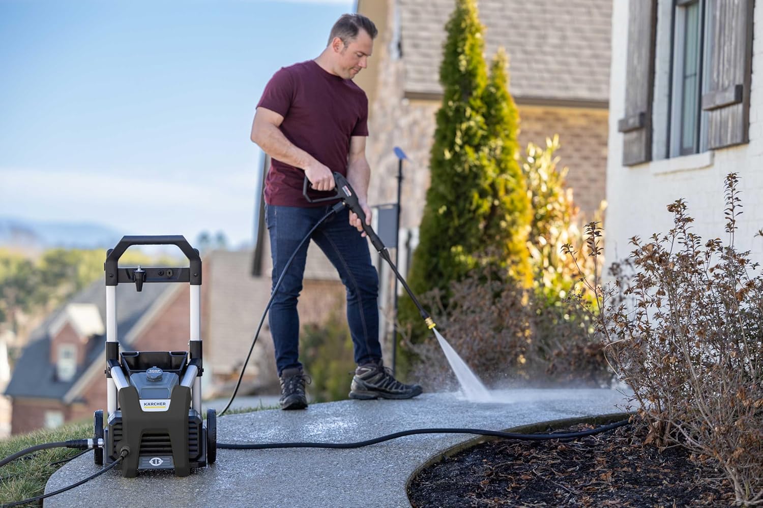 Kärcher Pressure Washer K1700B  CETA Certified  3 Spray Nozzles  Detergent Tank  for Cars  Driveways  Siding  Patios  1.2 max. GPM