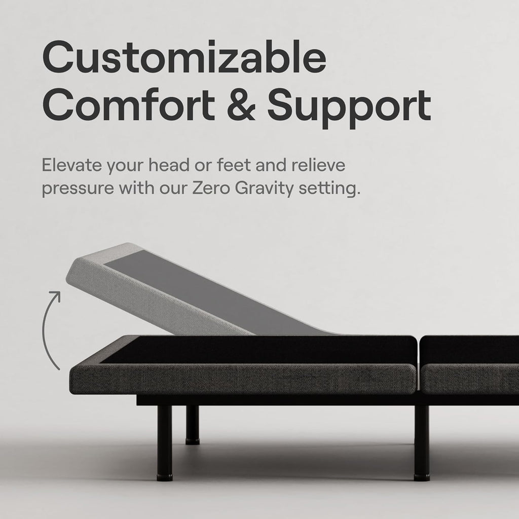 Nectar Full Adjustable Base & 12” Hybrid Mattress (New Version) - Head & Foot Incline - Medium Firm Memory Foam & Coils - Cooling Top Layer - 3 Massage Settings - 365-Night Trial & Forever Warranty