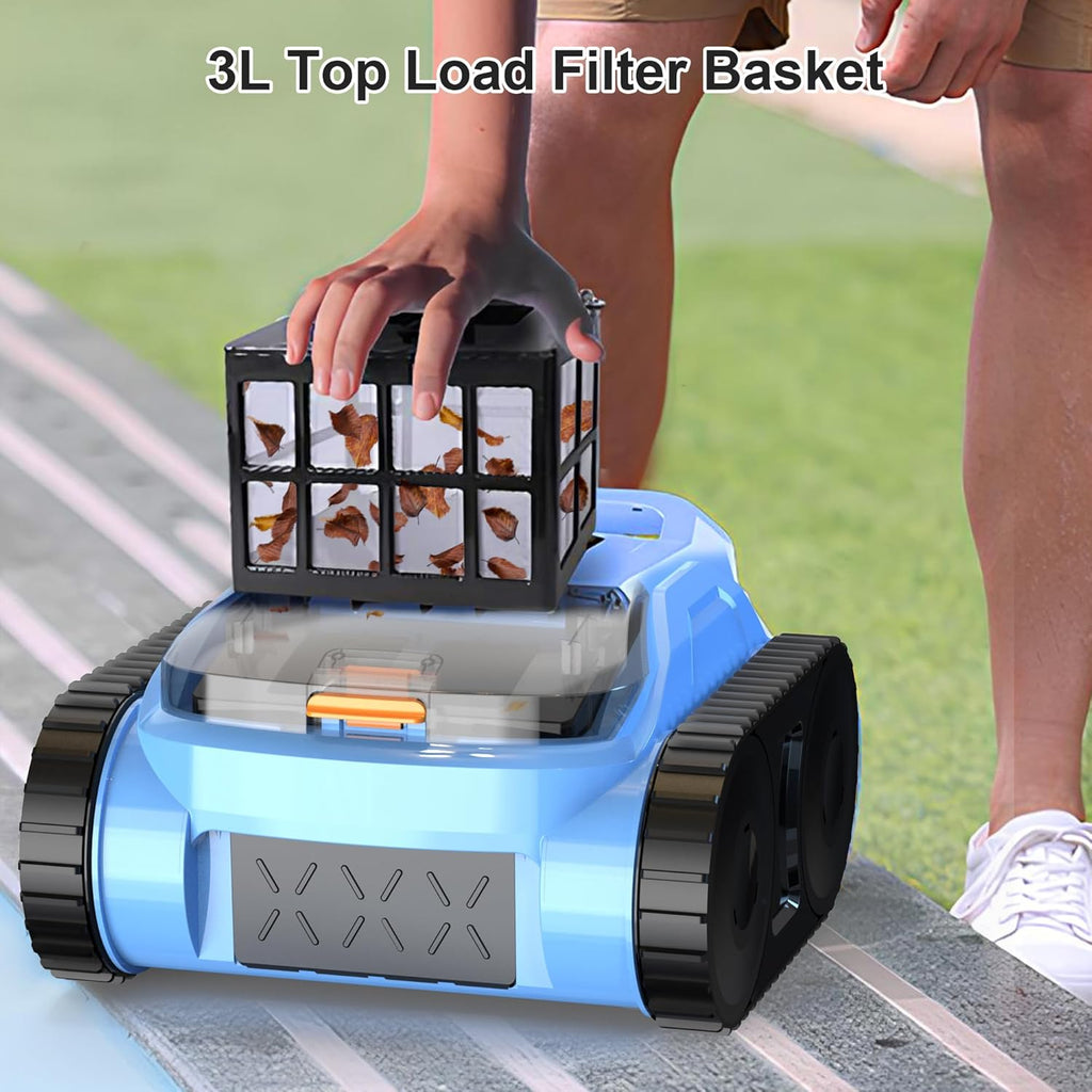 (2026 Upgrade) Pool Vacuum for Inground Pools  Robotic Pool Cleaner  Wall Climbing Pool Cleaner  Cleans Pool Floors  Drain & Walls & Waterline  Cleaning Up to 2100 Sq.ft  180 Min