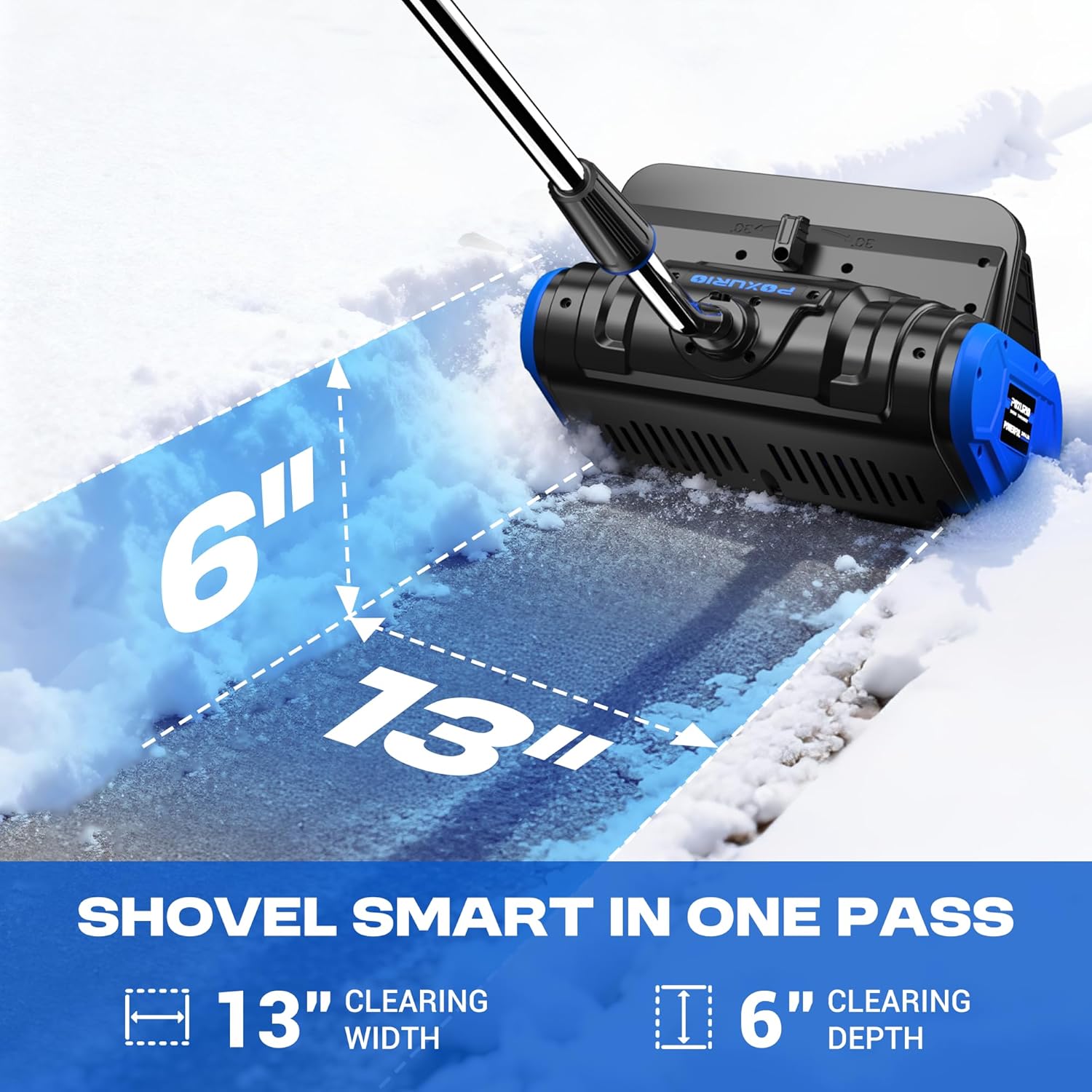 2 * 40V Electric Cordless Snow Shovel  13 Inch Brushless Electric Snow Blower with 2×4.0Ah Batteries & Fast Charger  13" Width  6" Depth  25FT Throw Distance Snow Shovel for Driveway  Patio