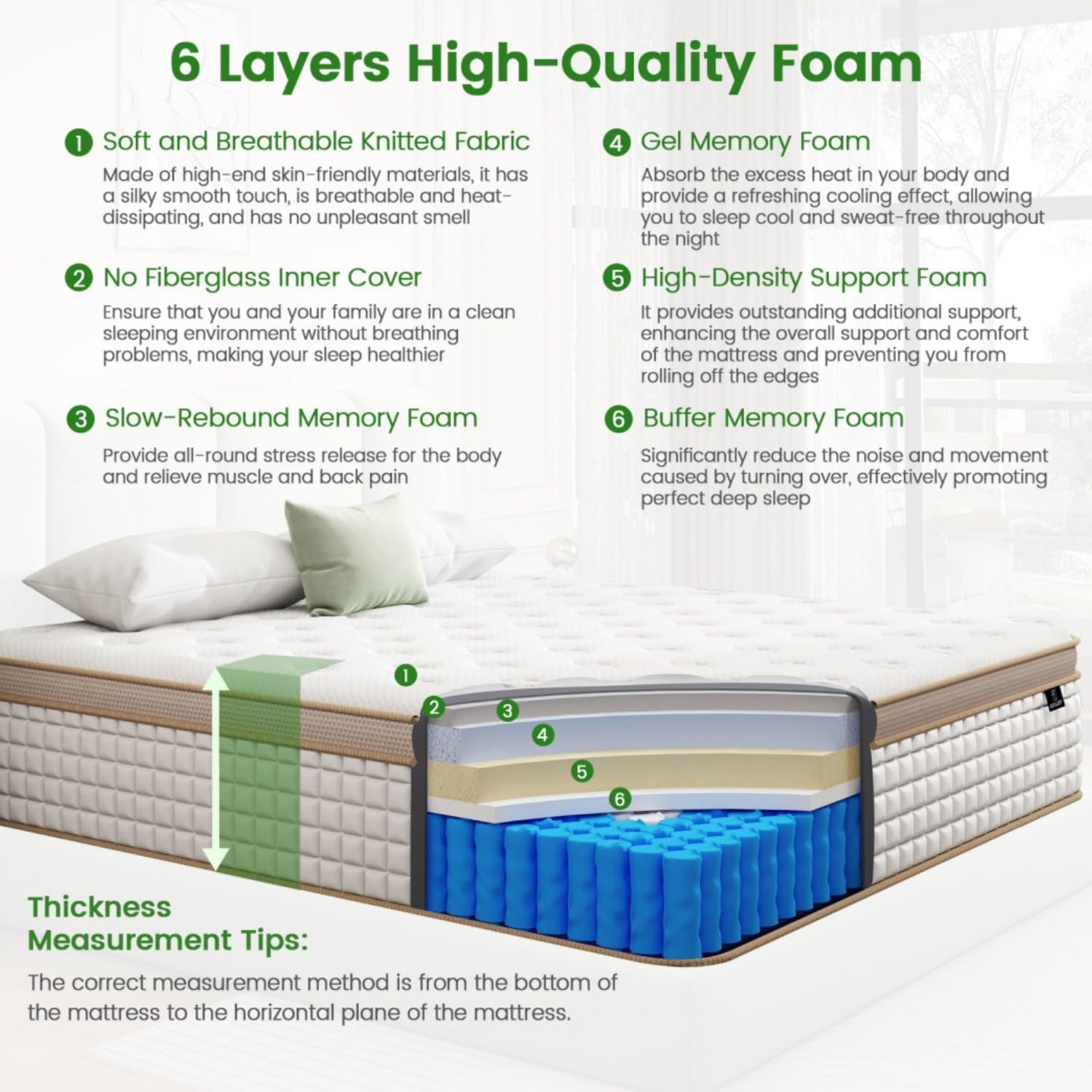 California King Mattress, Enhanced 12 Inch Cal King Mattress in a Box, Gel Memory Foam Independent Pocket Springs, Medium Firm, Pressure Relief, Strong Edge Support, 365-Night Trial, CertiPUR-US