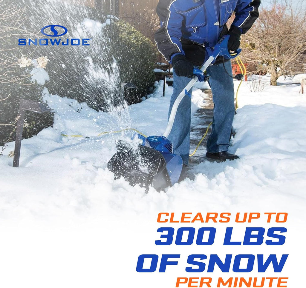 Snow Joe Corded Electric Snow Shovel  10 Amp Powered Snow Thrower with Headlight and 11" Clearing Path for Decks  Steps  Patios and Sidewalks  324E