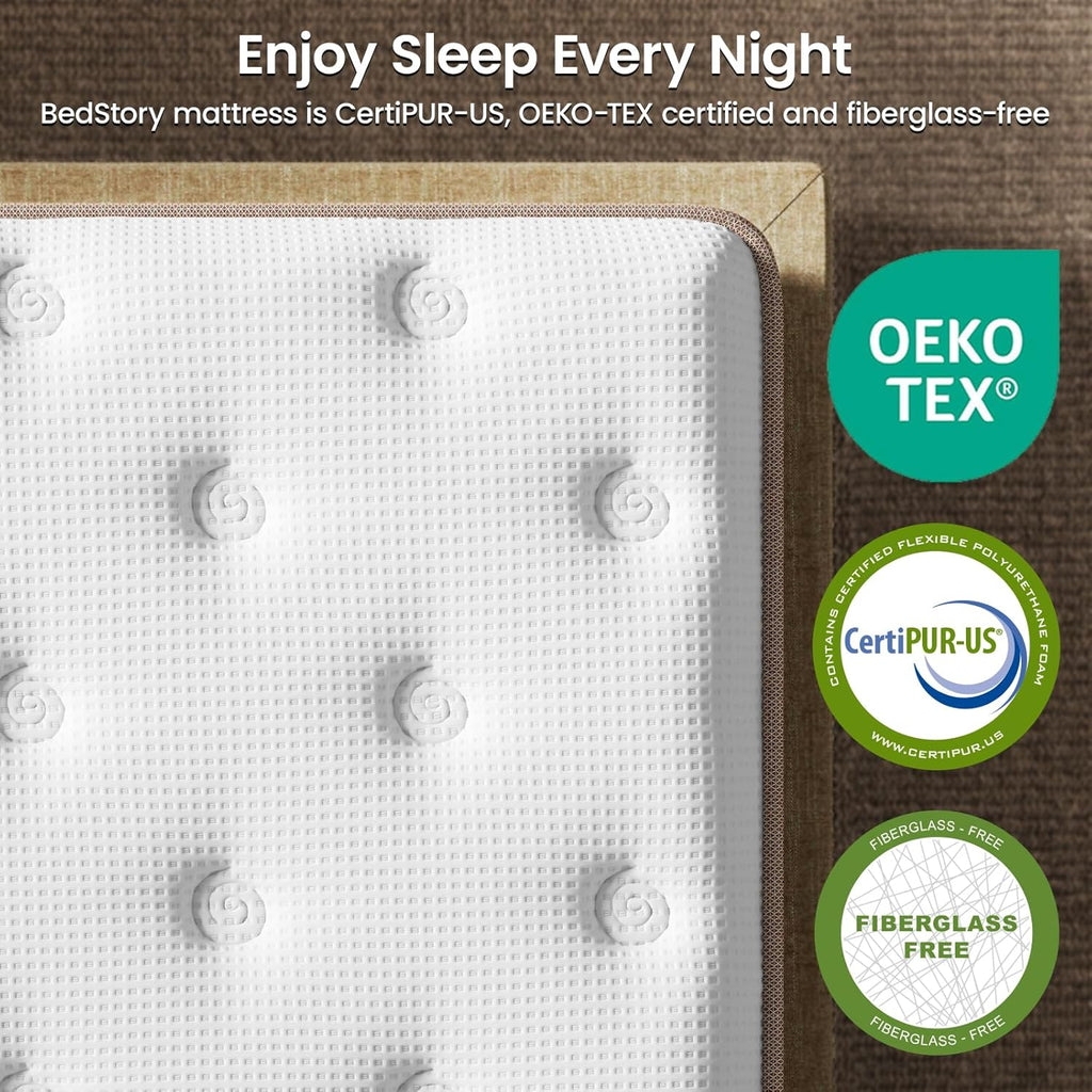 BedStory Firm King Mattress, 14 Inch Hybrid King Size Mattresses- Extra Lumbar & Spinal Alignment, Cooling Gel Bed in a Box-CertiPUR-US Certified, 365-Night Trial & Fiberglass-Free,Hotel Collection