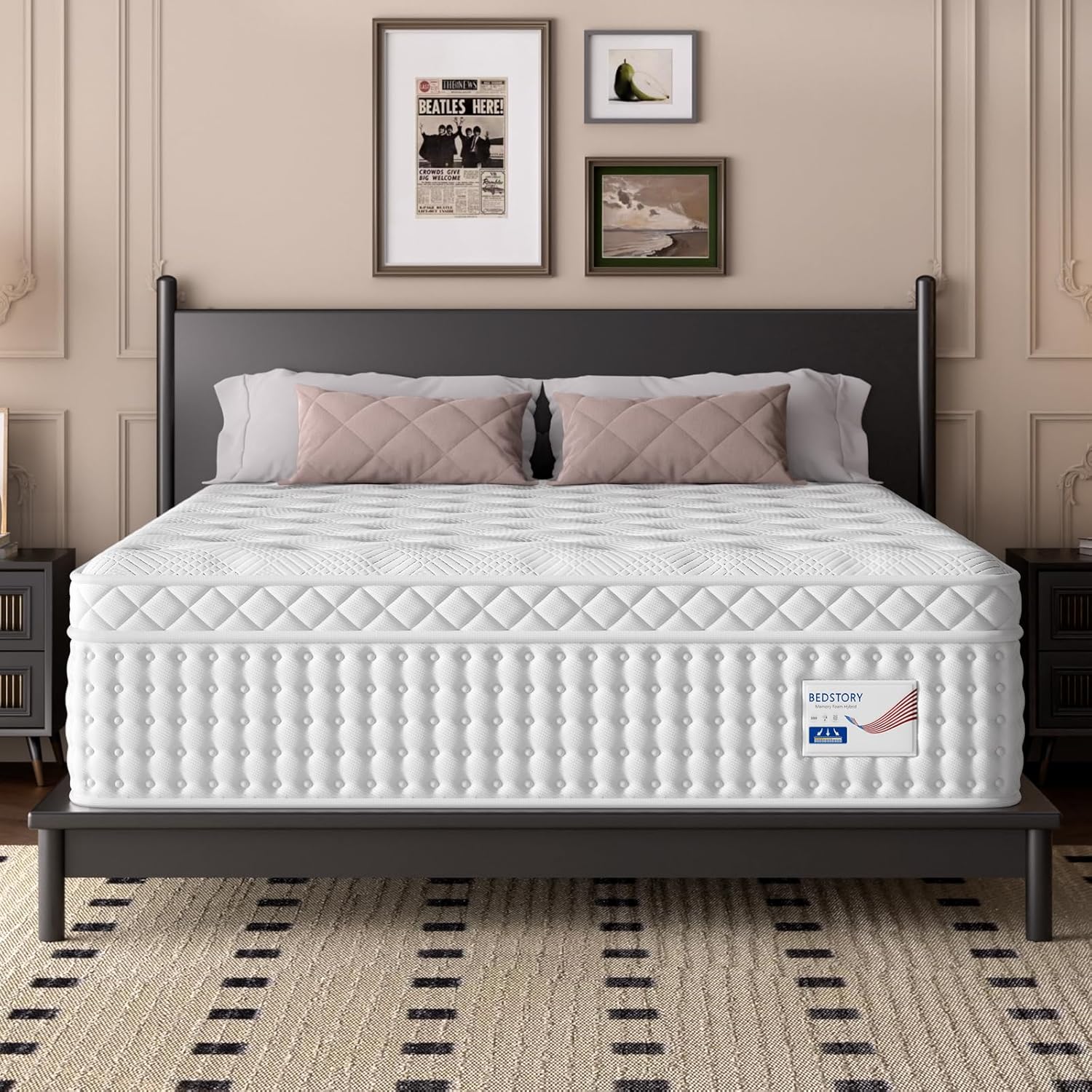 BedStory 12 Inch Firm Full Mattress with Extra Lumbar & Shoulder Support, Signature Collection Hybrid Mattresses for Pressure Pain Relief, Fiberglass Free, 10 Years Warranty, 365 Nights Trial
