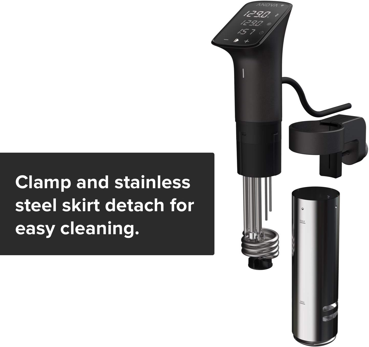 Anova Culinary Sous Vide Precision Cooker Pro, 1200 Watts, Black and Silver