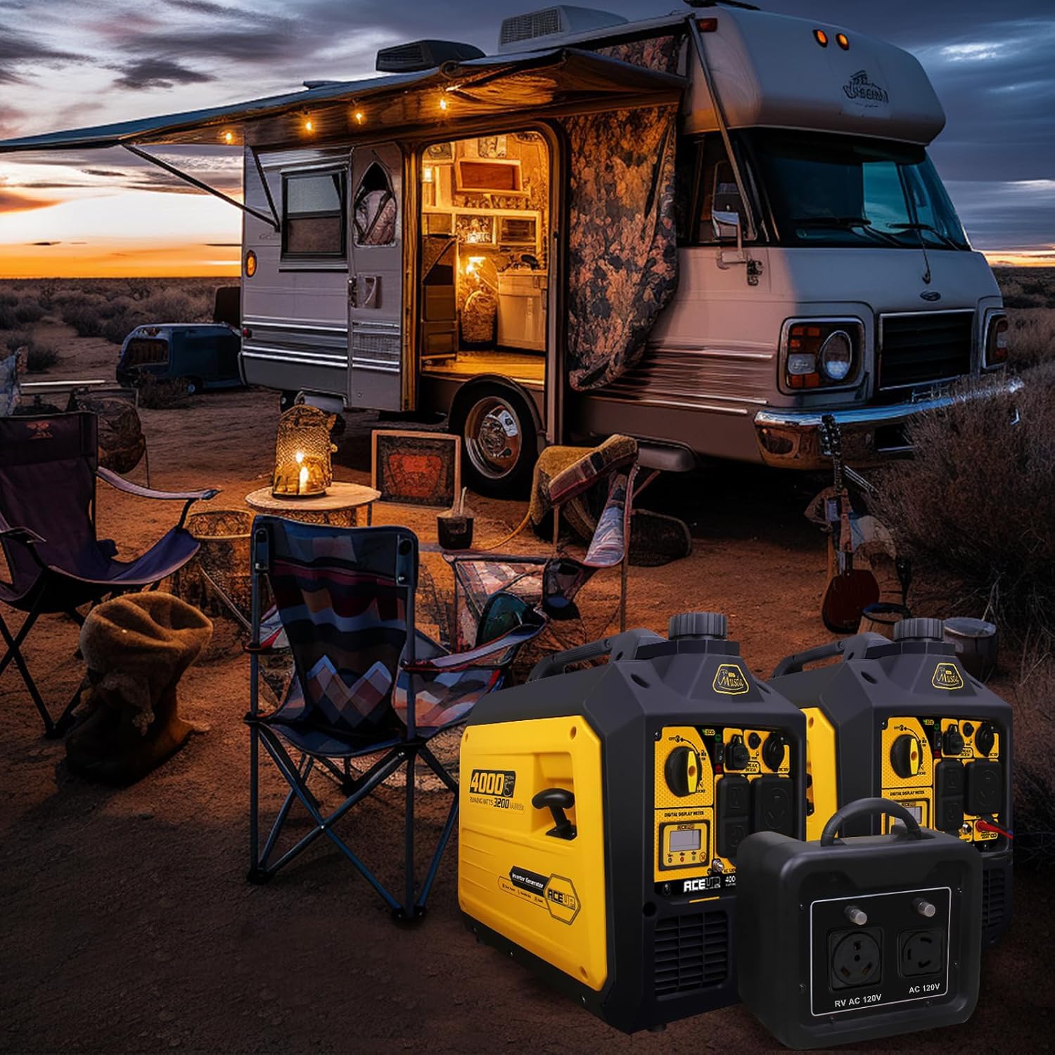 Aceup Energy 4000 Watt Inverter Generator Portable 149cc  Gas Powered Generator Quiet for Home  RV-Ready  EPA Compliant