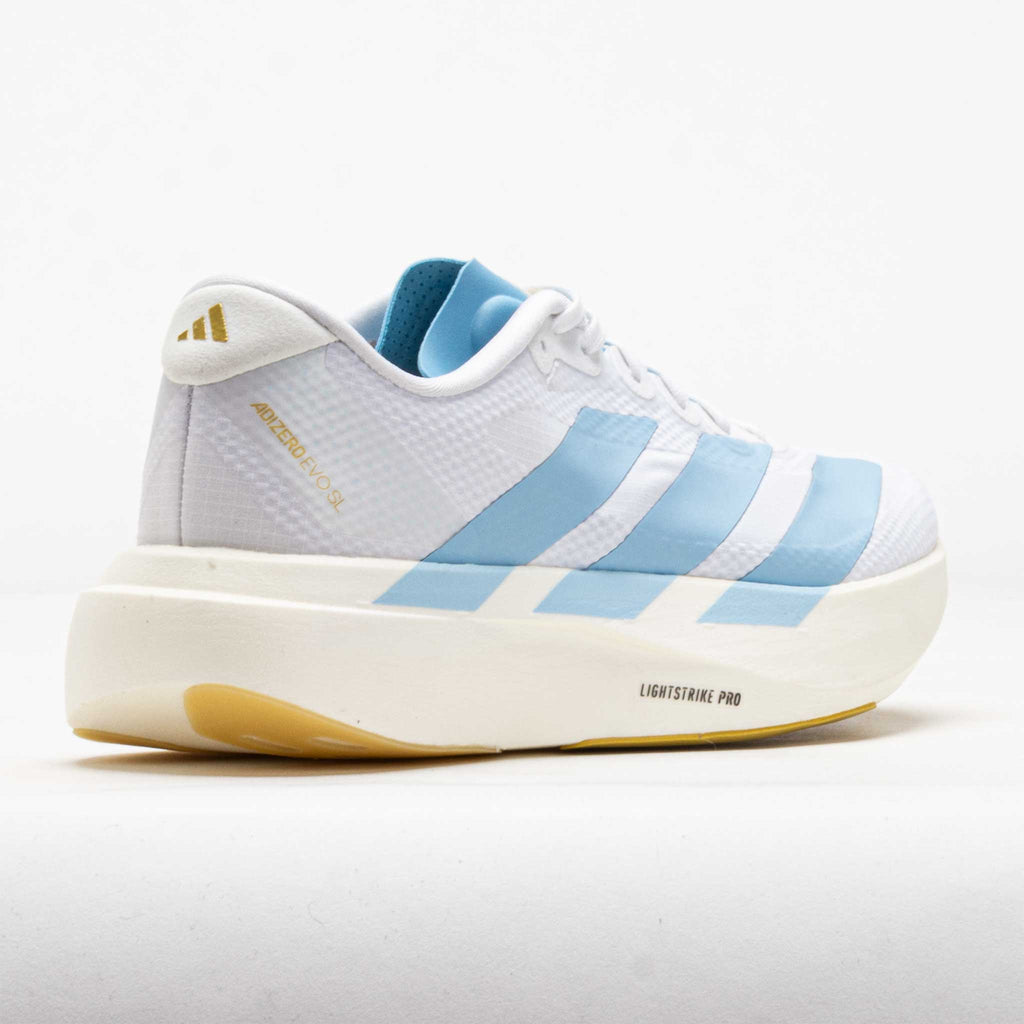 adidas Adizero EVO SL Women's White/Clear Blue/Matte Gold