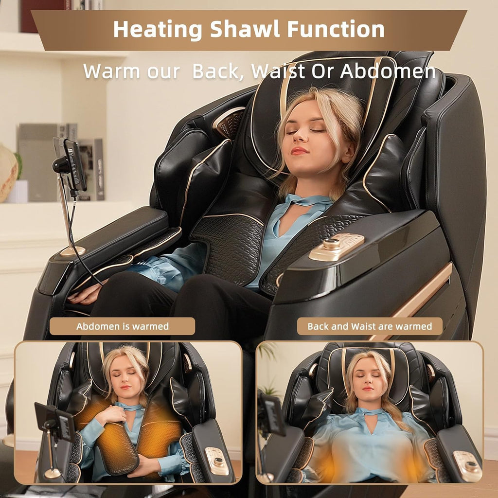 Alfine A66 4D Full Body Massage Chair – Made in The U.S.A. with U.S. & Imported Material  SL Track  Yoga Stretch  Zero Gravity  AI Voice Control  Heating  Automatic Footrest