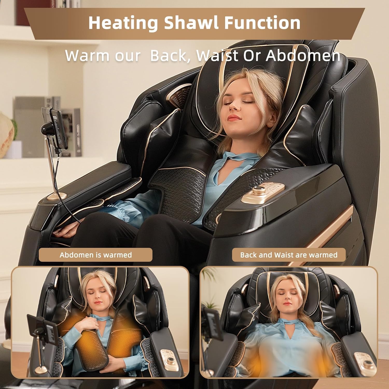 Alfine A66 4D Full Body Massage Chair – Made in The U.S.A. with U.S. & Imported Material  SL Track  Yoga Stretch  Zero Gravity  AI Voice Control  Heating  Automatic Footrest