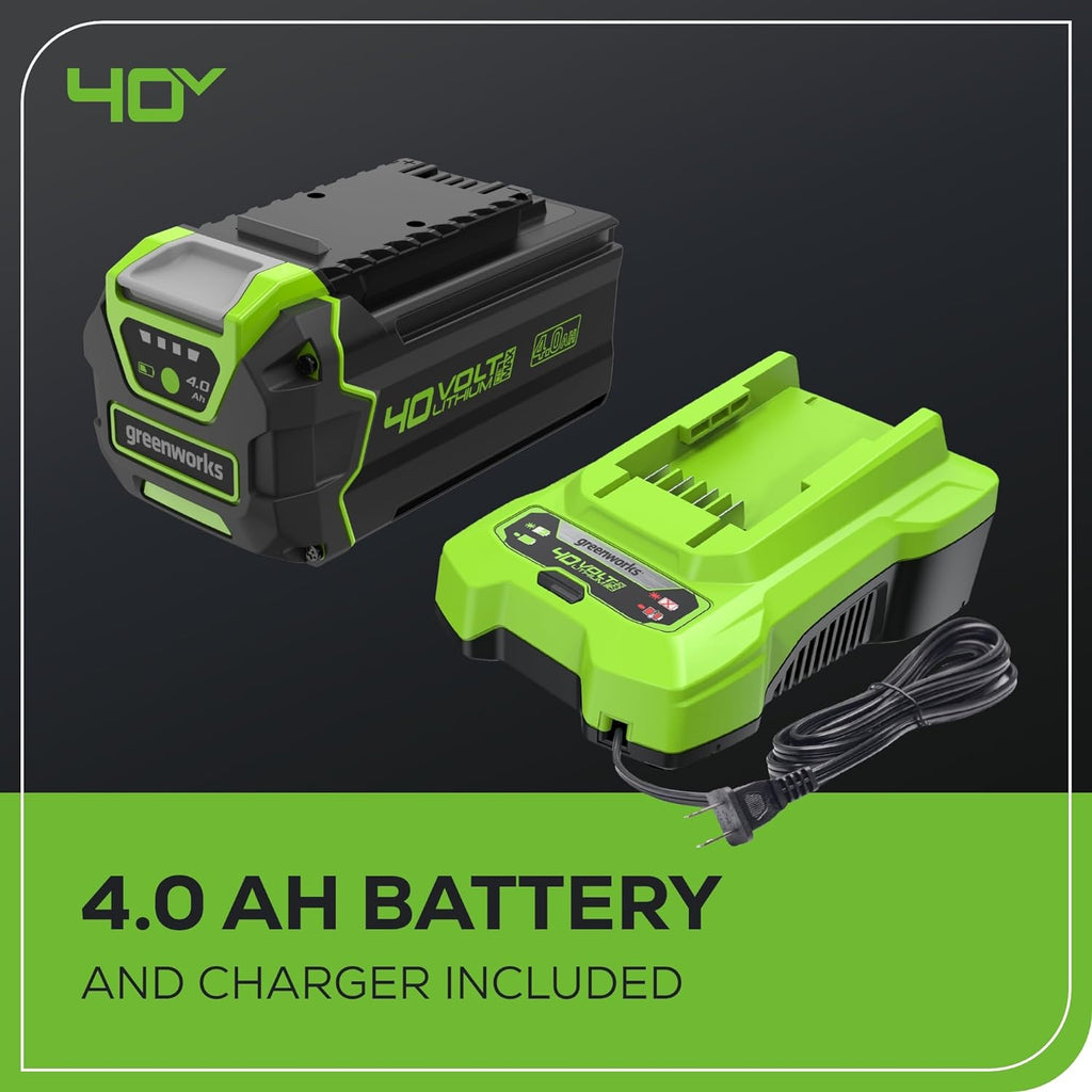 Greenworks 40V 16" Cordless Lawn Mower  Ultra-Light Push Mower with 4.0Ah Battery & Charger(75+ Tool Compatibility  45Min Runtime)