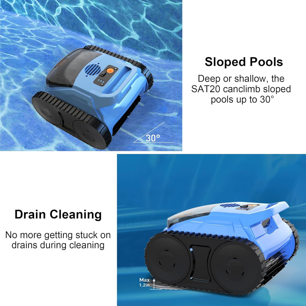 (2026 Upgrade) Pool Vacuum for Inground Pools  Robotic Pool Cleaner  Wall Climbing Pool Cleaner  Cleans Pool Floors  Drain & Walls & Waterline  Cleaning Up to 2100 Sq.ft  180 Min