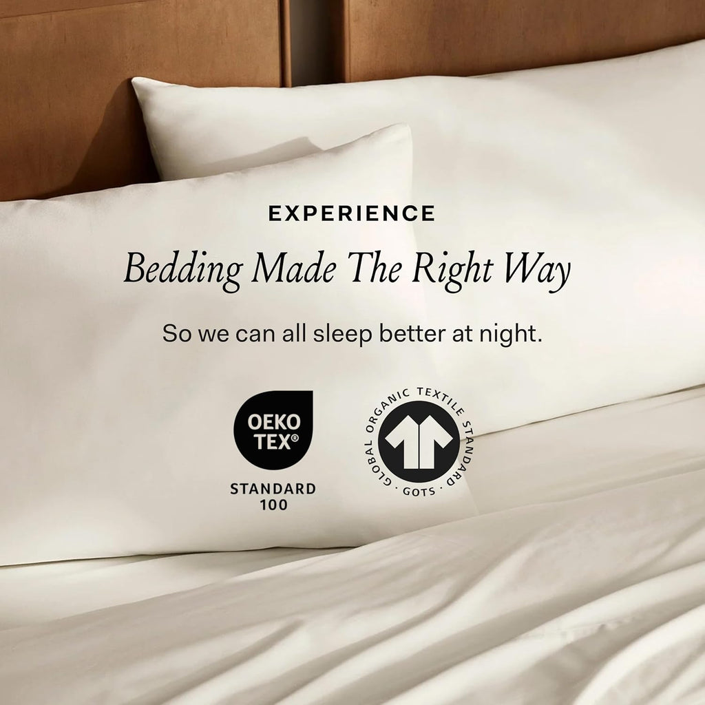 BOLL & BRANCH Signature Hemmed Sheet Set - Queen, White - Luxury 100% Organic Cotton - Includes 1 Flat, 1 Fitted, 2 Pillowcases - Buttery Soft