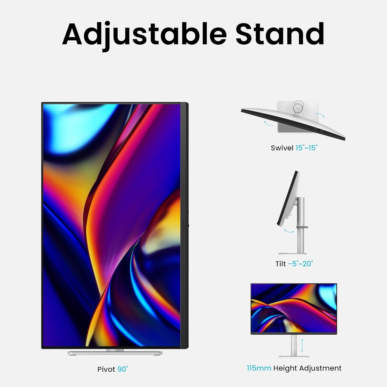 BenQ MA320U 32” 4K 3840x2160 Monitor for MacBook® Pro/Air  Dual USB-C  90W Power Delivery  Mac Color Match  USB Hub  Brightness & Volume Control on Mac  Height & Tilt Adjustable Stand  P3 Color Gamut