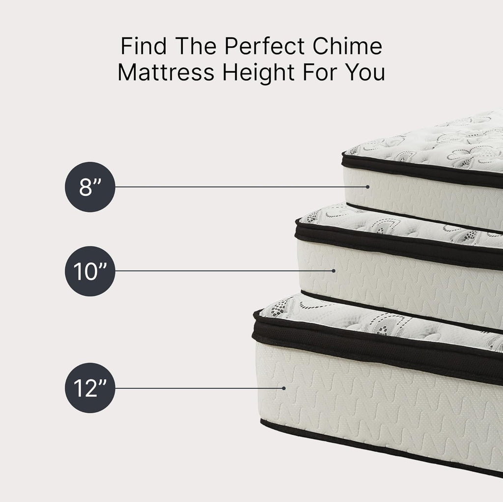 Signature Design by Ashley Chime Hybrid Queen 12" Mattress with Gel Memory Foam, Medium Firm, Pressure Relief, Fiberglass Free Mattress in a Box