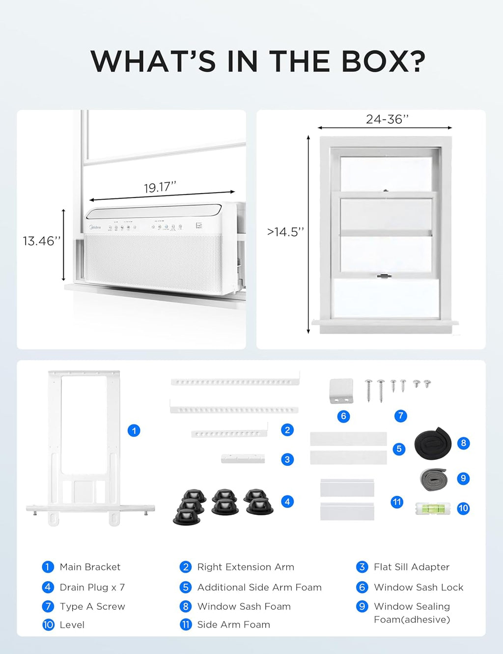 Midea 10,000 BTU U Shaped Smart Inverter Window Air Conditioner - Cools 450 Sq Ft, Ultra Quiet with Open Window Flexibility - Alexa/Google Assistant Compatible - 35% Energy Savings, Remote (Updated)