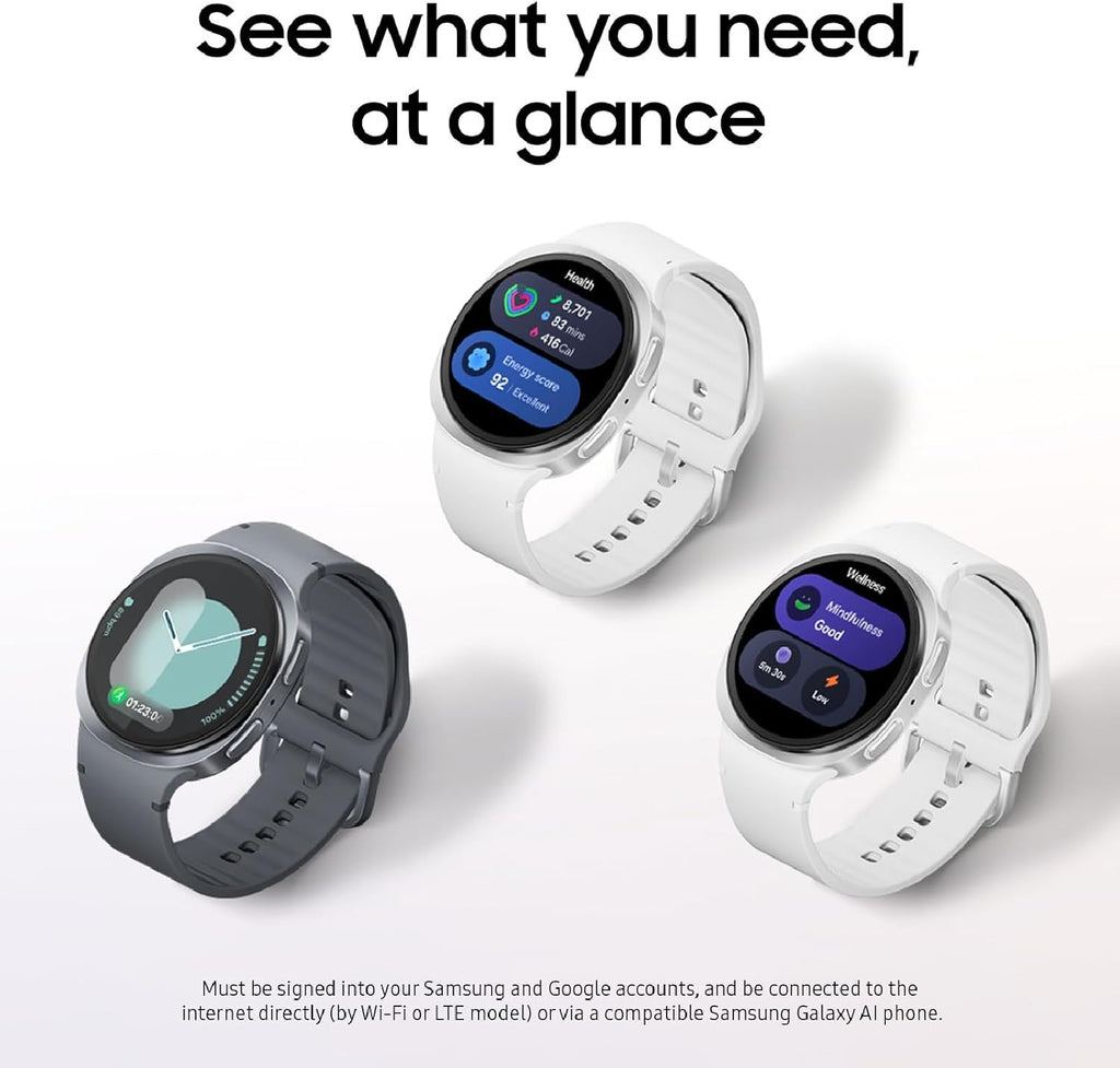 Samsung Galaxy Watch 8 (2025) 40mm Bluetooth Smartwatch  Cushion Design  Fitness Tracker  Sleep Coaching  Running Coach  Energy Score  Heart Rate Tracking  Graphite US Version  2 Yr Warranty