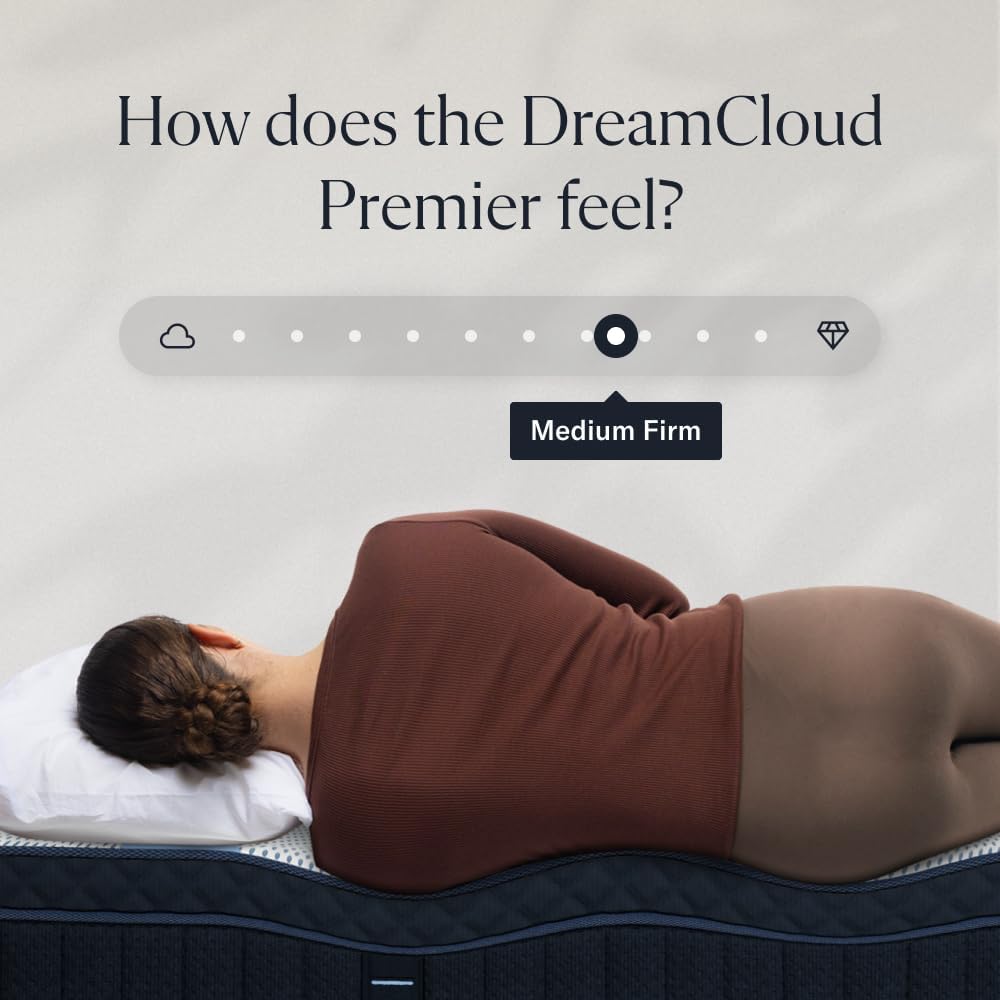 DreamCloud Premier 13" Queen Mattress - Memory Foam - 365 Night Trial - Back Pain Relief - Fiberglass Free - Forever Warranty - Mattress in a Box - CertiPUR-US® Certified