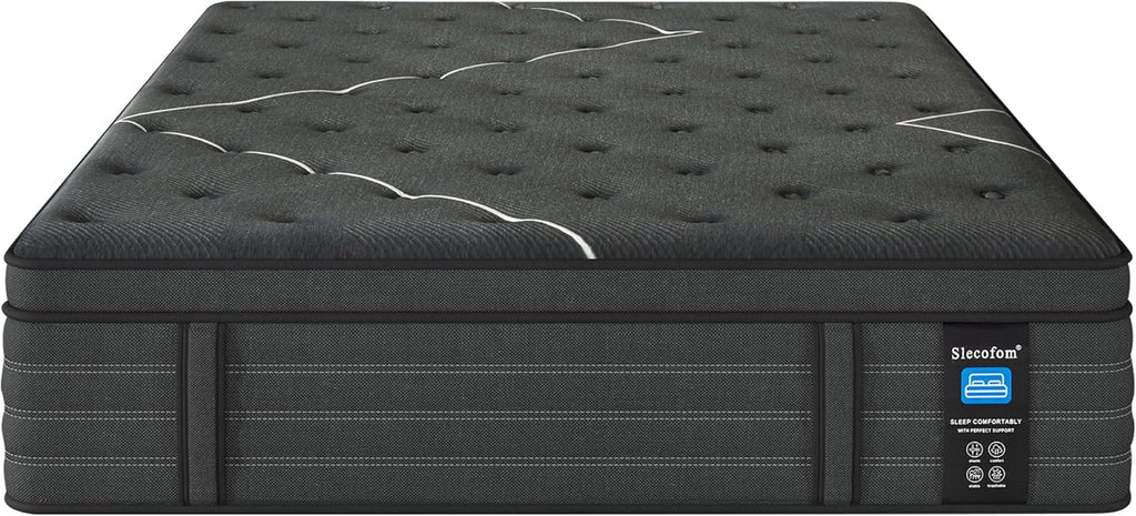Extra Firm Queen Mattress, 14 Inch Queen Size Mattress,Memory Foam Hybrid with Extra Lumbar Support, Back Pain Relief&Cool Sleep, Firm Foam Encased Edge,Motion Isolation,Fiberglass-Free