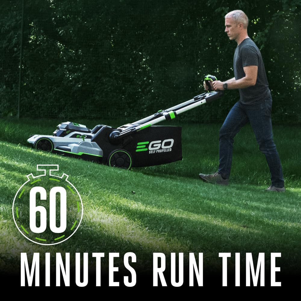 EGO POWER+ Electric Lawn Mower  Self-Propelled Cordless with Touch Drive  Includes 56V 6.0Ah Battery  4.0Ah Battery and Rapid Charger - LM2123SP-2