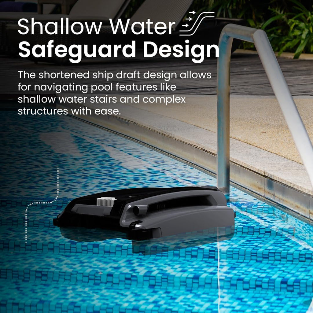 Betta SE Plus - Solar-Powered Robotic Pool Skimmer with 24/7 Continuous Cleaning Power  Dual Charging Options  Twin Salt Chlorine Tolerant Motors  and Shallow Water Safeguard