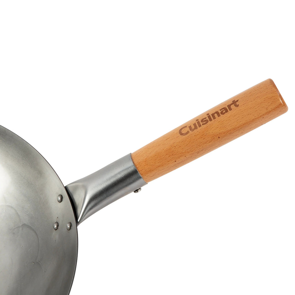 Cuisinart Outdoor Wok Station, 50,000 BTU Propane Outdoor Wok Burner w Prep Table, 14锟芥锟斤拷 Carbon Steel Wok for Stir Fry, Searing, BBQ 锟斤拷 Black