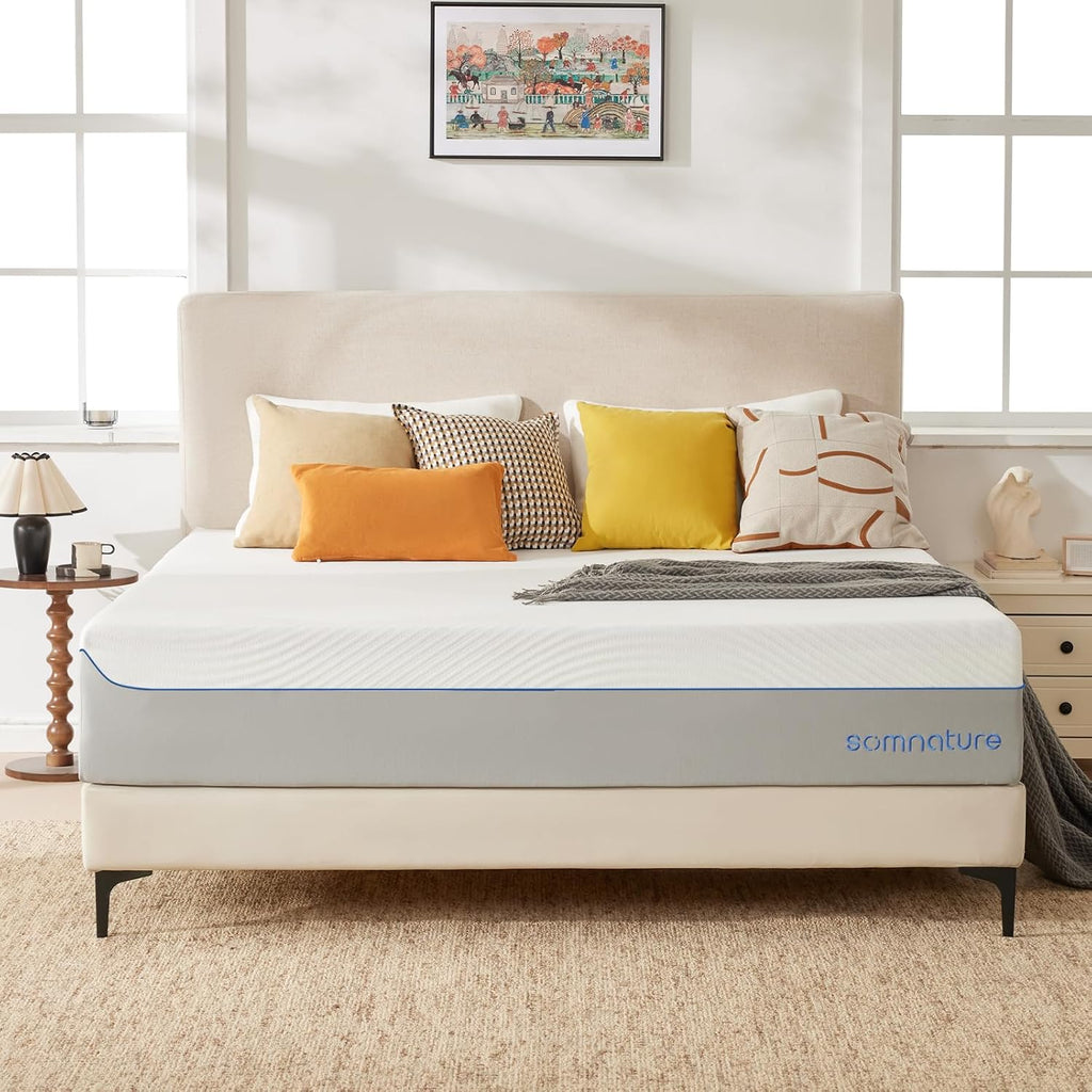Queen Mattress in a Box, 14 Inch Cooling Gel Memory Foam Mattress for Pressure Relief & Deep Sleep, Medium Firm with Motion Isolation, CertiPUR-US Certified, Fiberglass Free