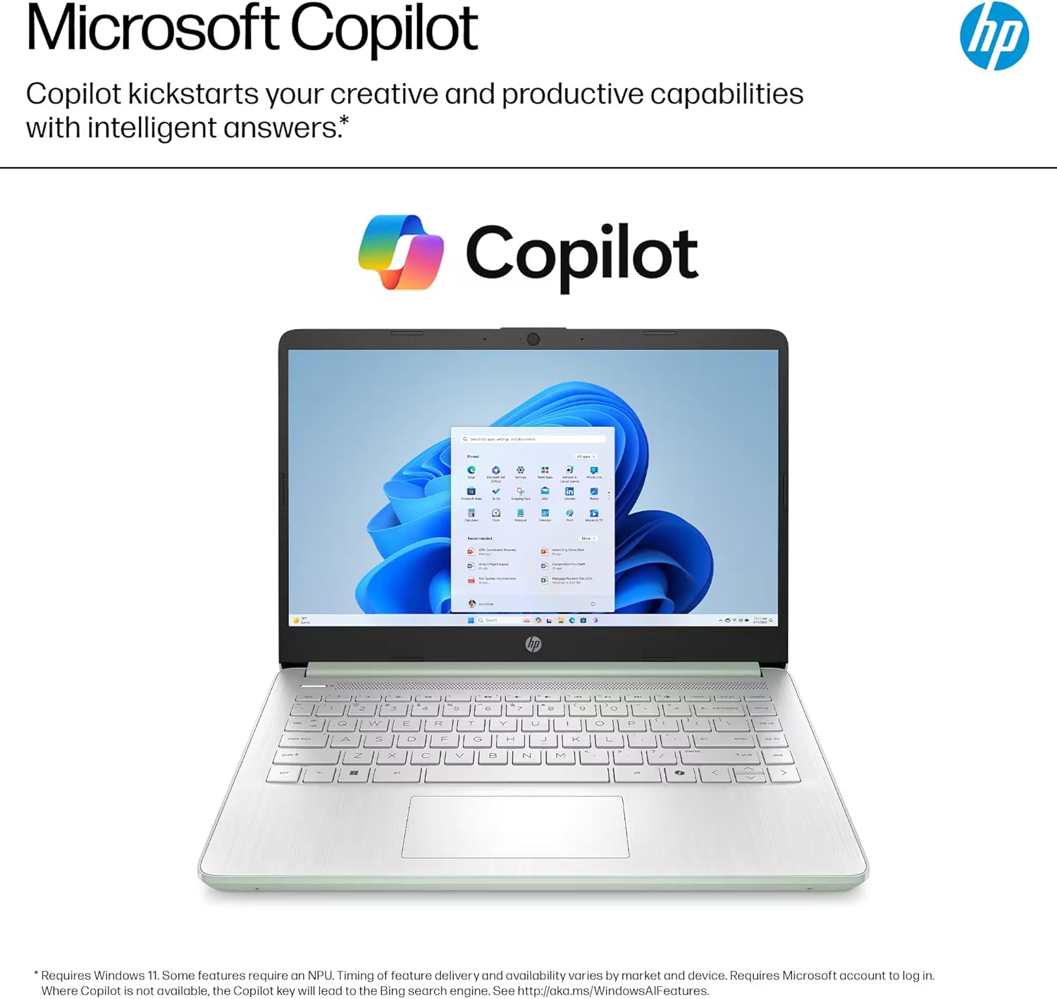 HP 14" Laptop Computer 2025-2026 Business Student  Copilot AI  Lifetime Office  4-Core Intel CPU  16GB RAM  628GB Storage (128GB UFS+500GB Ext)  Wi-Fi 6  10+ Hrs  MarxsolAccessory  Win 11 Pro  Green
