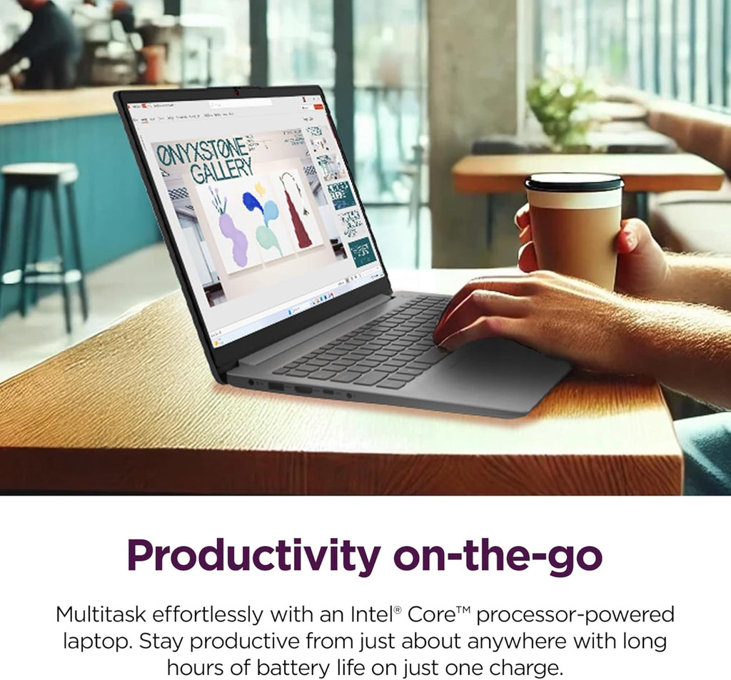 Lenovo IdeaPad Laptop Computer - 8GB RAM - 256GB SSD Storage - Intel Core - Microsoft Office for The Web | Rapid Charging  Webcam  Windows 11 no Mouse | Essential Laptop  Slim  Light