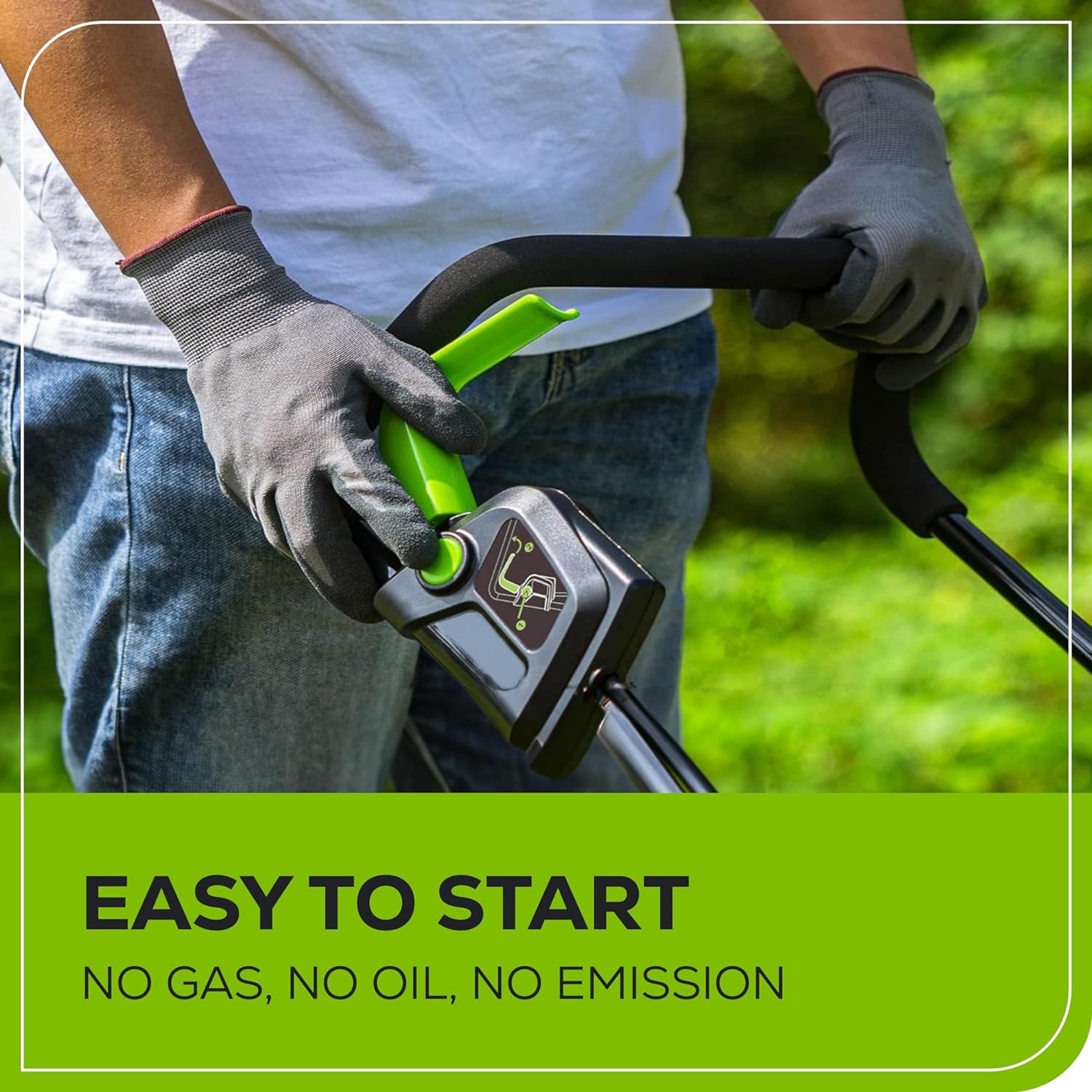 Greenworks 24V 13“ Brushless Cordless Lawn Mower with 4.0Ah Battery & Charger Maintenance-Free Push Mower with 2-in-1 Mulch/Bag