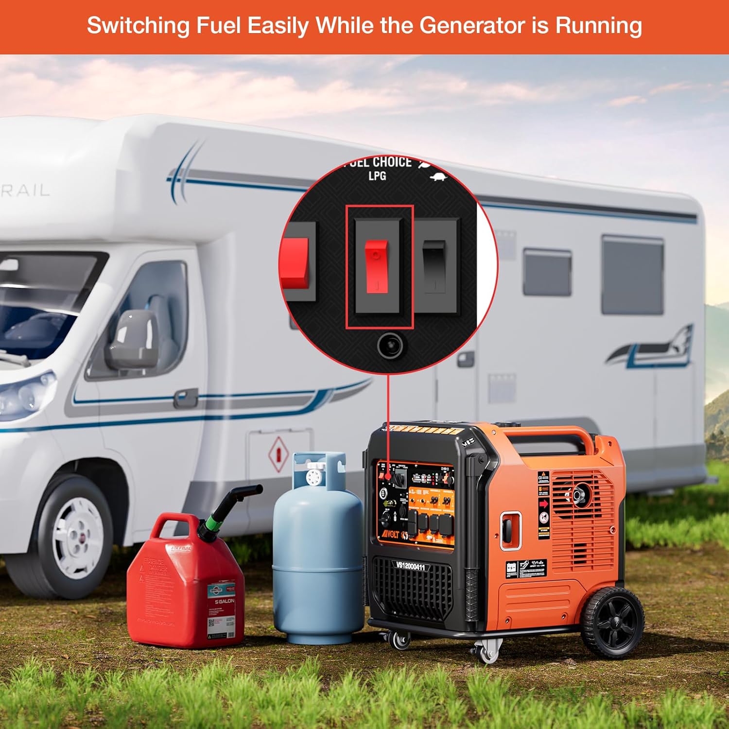 AIVOLT 11250 Wattages Dual Fuel Portable Inverter Generator Super Quiet Gas Propane Powered Remote/Electric Start Outdoor Generator ATS Ready for Home Back Up Food Truck  50 State Approved