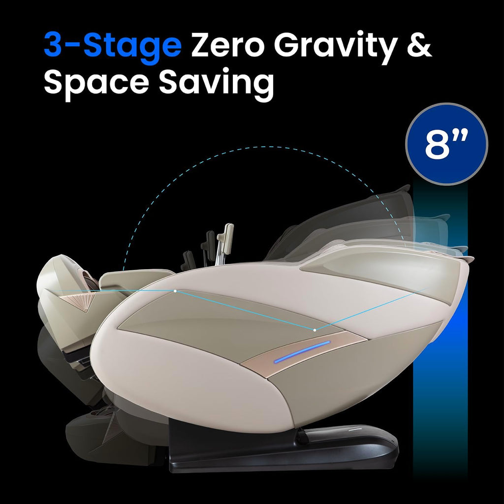 Titan 4D Endor l 4D Full Body Massage Chair l SL Track l 3 Stage Zero Gravity Reclining l Body Relief l Automatic Body Scanning l Specialized Massage Programs l Bluetooth Speakers (Taupe)