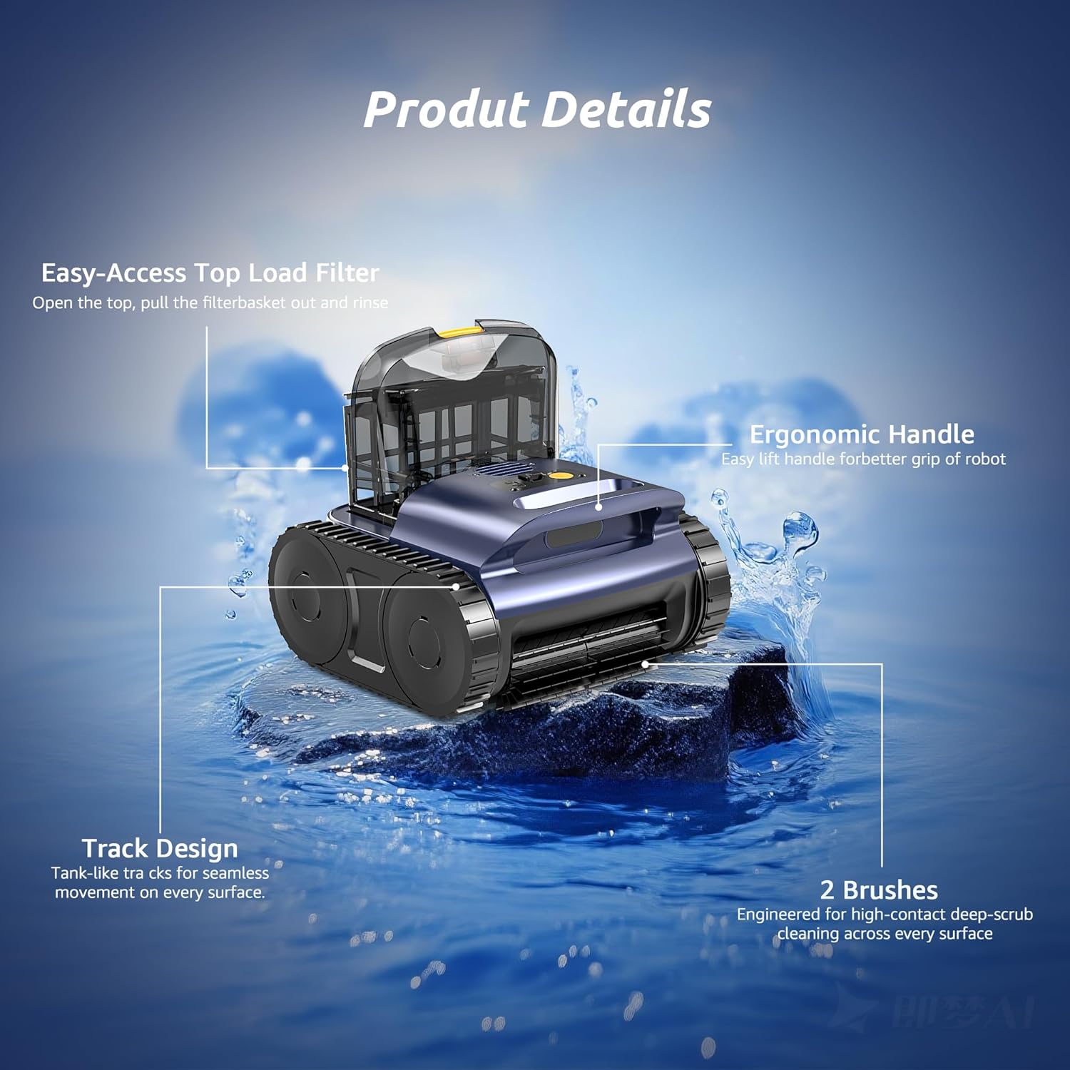 (2026 Upgrade) Cordless Robotic Pool Cleaner  Robotic Pool Vacuum for Inground Pools  Floor  Wall  Waterline and Drain Cleaning  180 min Battery Life for Pool Up to 2150 Sq.ft