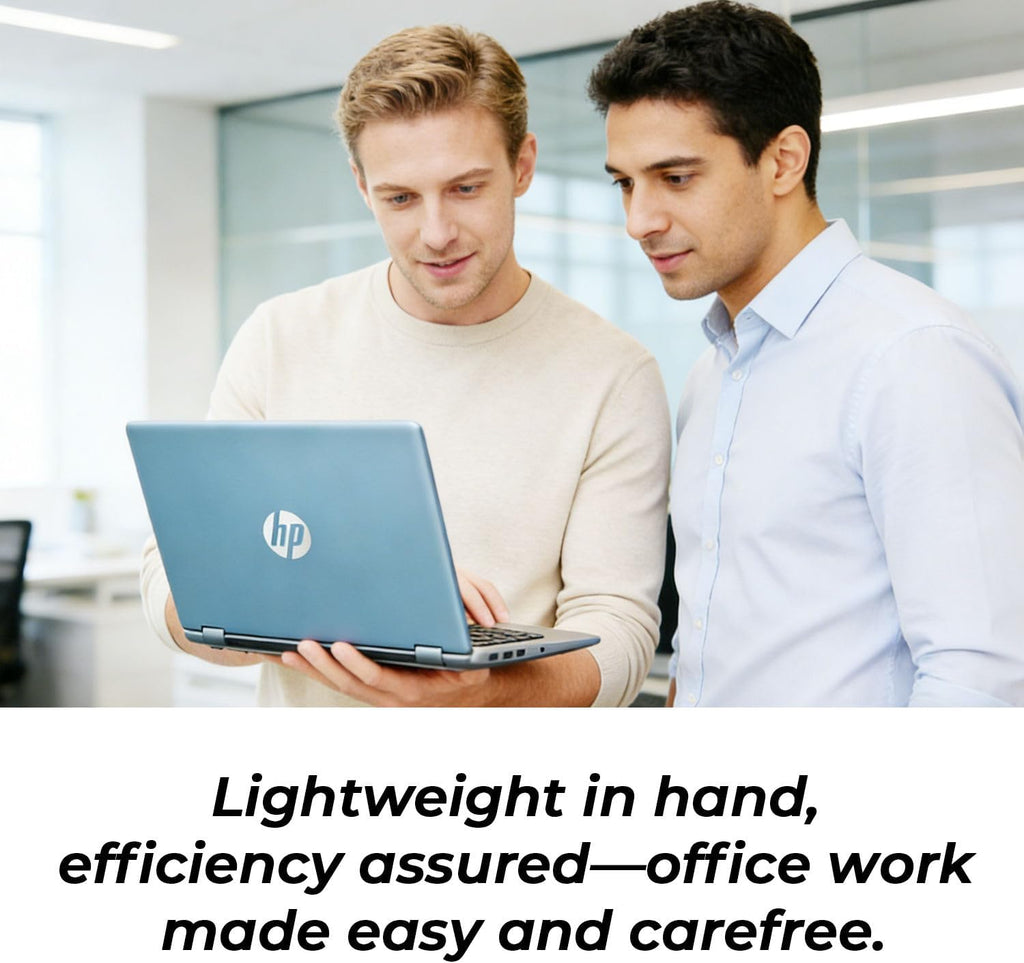 HP 14" Moonlight Blue Laptop with Office 365  AMD CPU  4GB DDR5 RAM  1.1TB Storage (128GB SSD and 1TB OneDrive)  HD Display  Windows 11  Energy-Efficient & Quiet Performance