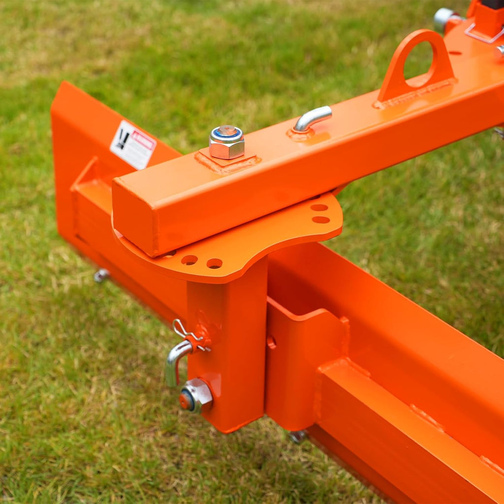 60" 6-Way Adjustable Tractor Rear Blade 3-Point Hitch Attachment - 25.6" Offset & ±45° Angle  Cat.1  20-45HP  RB60S