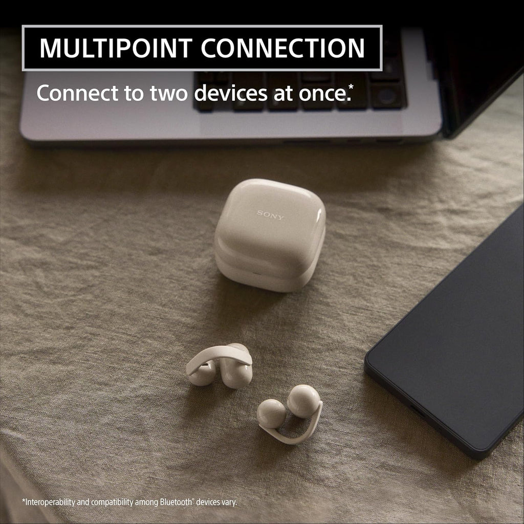 Sony LinkBuds Clip Open-Ear Truly Wireless Earbuds, Comfortable & Secure Fit, Lightweight Clip-On Design, Touch Controls, Ambient Sound Awareness, Water Resistant, Up to 37 Hrs of Playback, Black