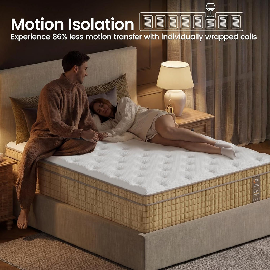 BedStory Firm King Mattress, 14 Inch Hybrid King Size Mattresses- Extra Lumbar & Spinal Alignment, Cooling Gel Bed in a Box-CertiPUR-US Certified, 365-Night Trial & Fiberglass-Free,Hotel Collection