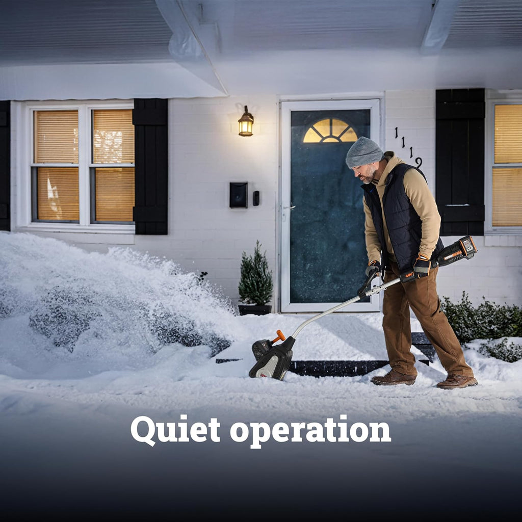 WORX Nitro 40V 12'' Cordless Snow Shovel  Electric Snow Thrower for 4-Car Driveway  Snow Removal with Brushless Motor & 2 Speed Control  2 × 4.0 Ah Batteries and Charger Included  WG460