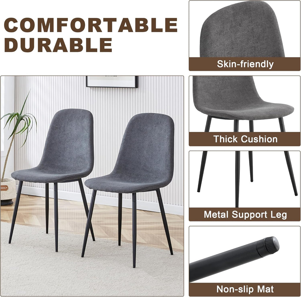 Dining Table Set for 6 .Dinner Table Set for 6 .71'' Dark Wood Kitchen Table and Suede Nap Fabic Chairs Set of 6 .6 Chair Dining Table Set for Kitchen Dining Room