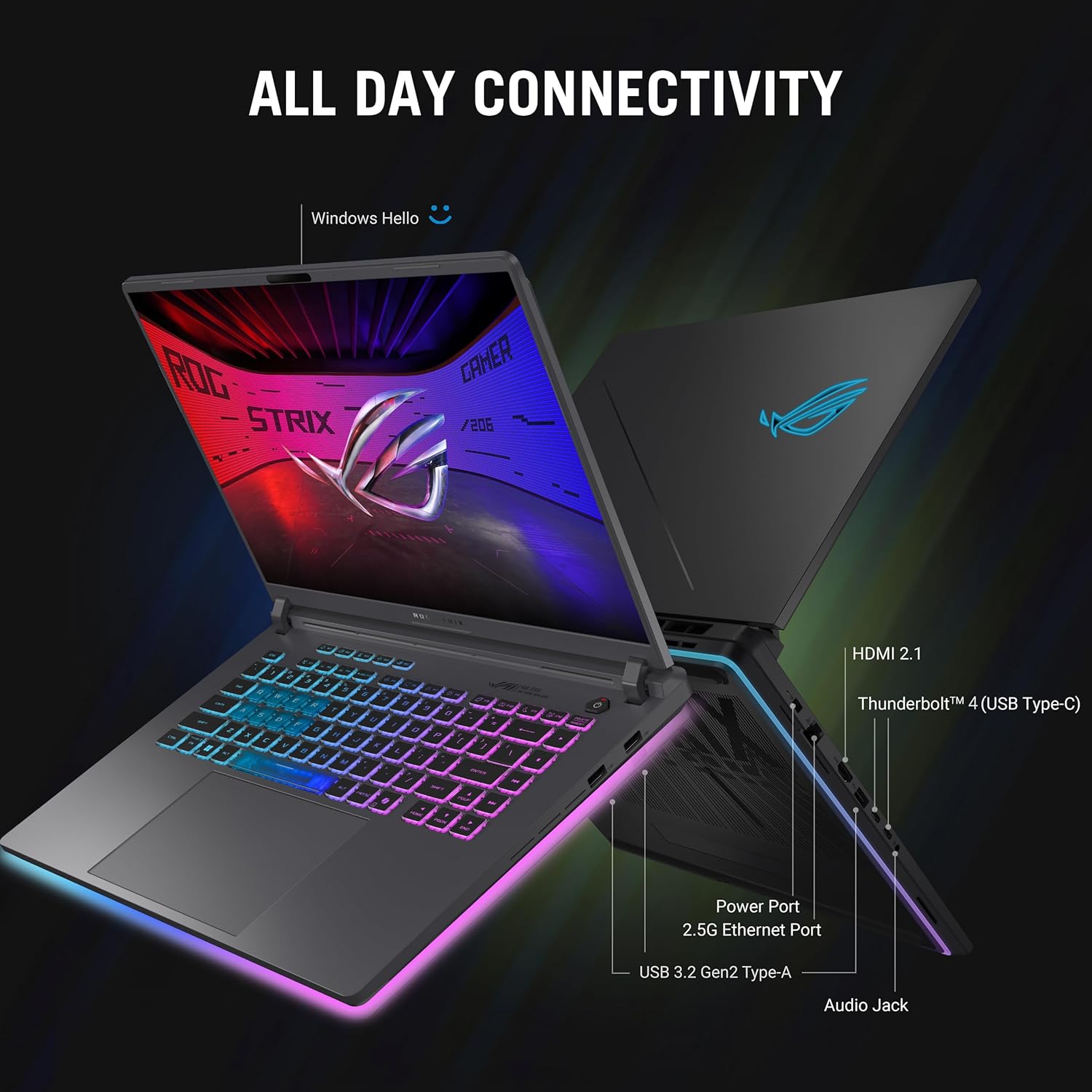 ASUS ROG Strix G16 (2025) Gaming Laptop  16” FHD+ 16:10 165Hz/3ms Display  NVIDIA® GeForce RTX™ 5060 Laptop GPU  Intel® Core™ i7 Processor 14650HX  16GB DDR5  1TB Gen 4 SSD  Wi-Fi 7  Windows 11 Home