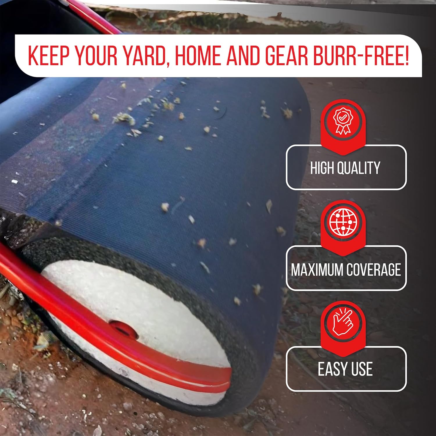 X-Large Remover Yard Tool Wide for Easy Yard Cleanup - Push Model 2.0 for Burr & Sticker Removal - Effortless Goat Head Roller and Picker - Made in USA (18" Extra Wide)