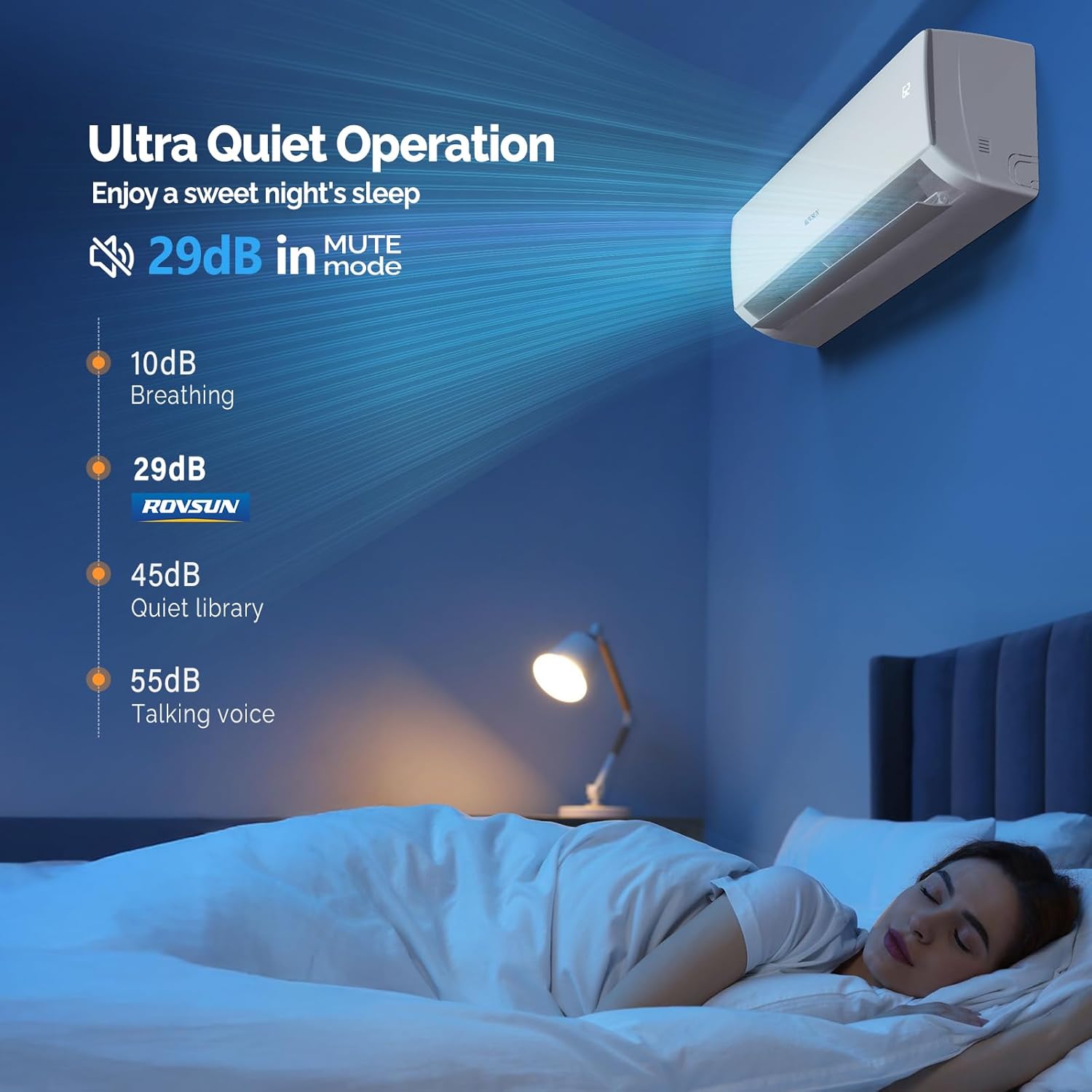 ROVSUN 11500 BTU Wifi Enabled Mini Split Air Conditioner & Heater, 17 SEER2 115V Inverter Ductless Wall AC Unit with Pre-Charged Condenser, Heat Pump & Installation Kit