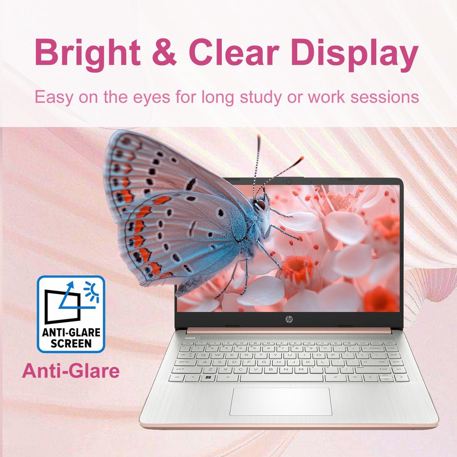 HP 14″ Snowflake White Lightweight Laptop  with Office 365 & Copilot AI  Intel Processor  4GB RAM Memory  64GB SSD + 1TB Cloud Storage